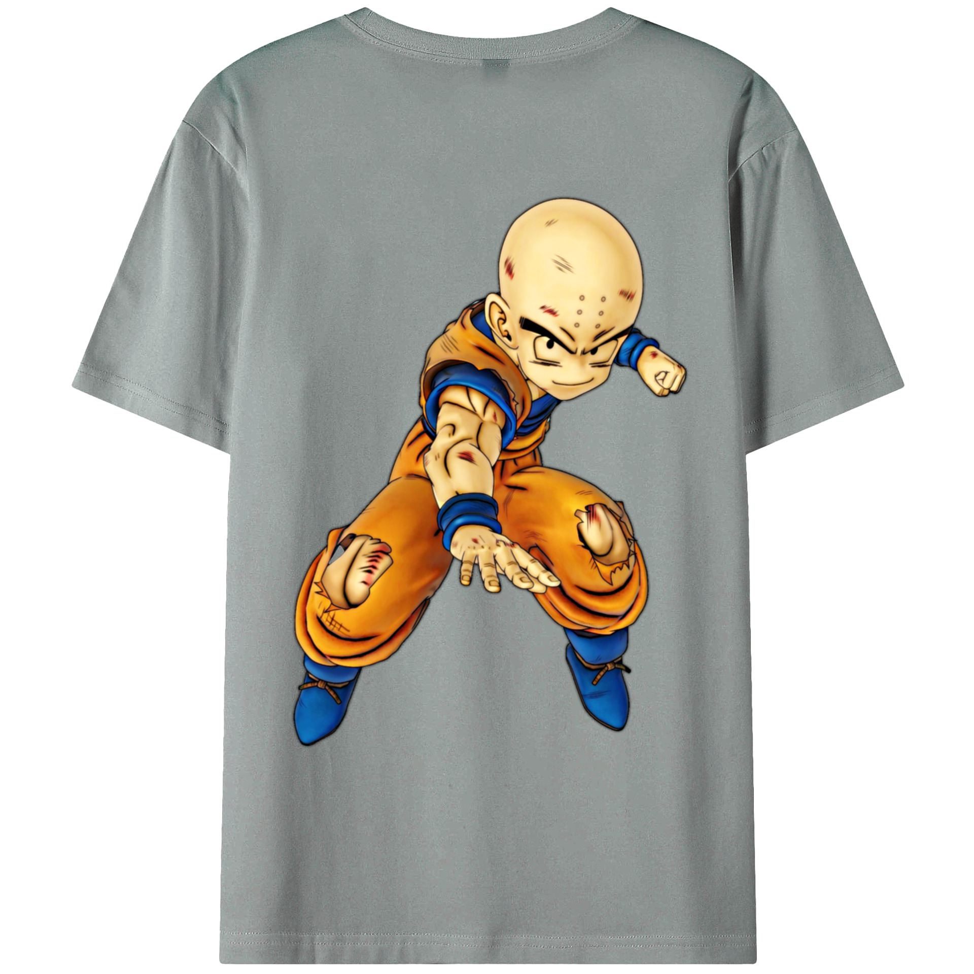 （画像用） ドラゴンボール クリリン DRAGON BALL krillin 綿100％ メンズ半袖Tシャツ（バックプリント） 通気性